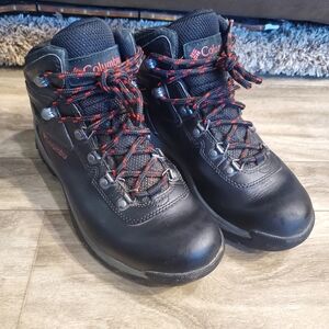 Columbia Black Hiking Boots with Red Accents